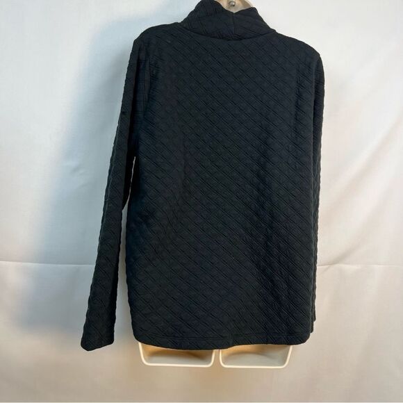 J. Crew Bl249 Black quilted mockneck pullover size medium NWT - Picture 8 of 12